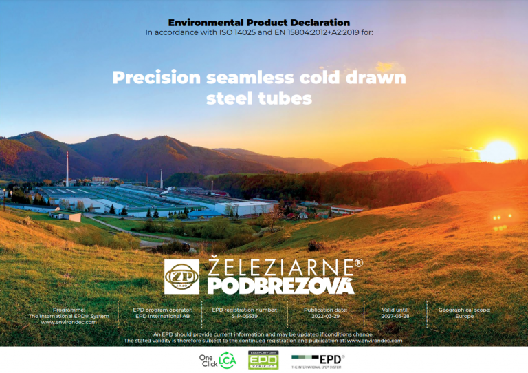 Environmental Product Declaration (EPD) - Precision seamless cold drawn
steel tubes